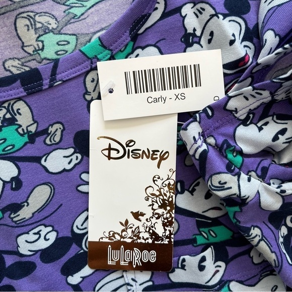 Lularoe Womens NEW Disney Mickey Mouse Dress Size XS Carly T-shirt Dress - Picture 7 of 9